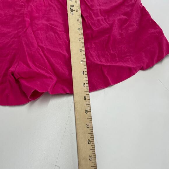 Milly Romper Womens 6 Pink Anya Sweetheart Neckline Tie Bow Cutout Linen - Picture 12 of 13